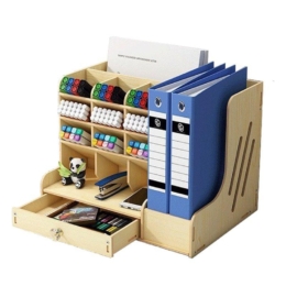 DIY organizér na písacie potreby svetlé drevo-2 150 DIY organizér na písacie potreby so zásuvkou svetlé drevo 150