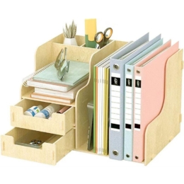 DIY organizér na dokumenty a písacie potreby s 2 zásuvkami svetlé drevo B21 DIY organizér na dokumenty a písacie potreby s 2 zásuvkami svetlé drevo B21